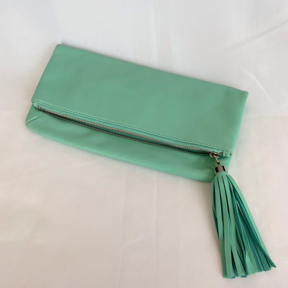 Saks Fifth Avenue Leather Fold Over Clutch